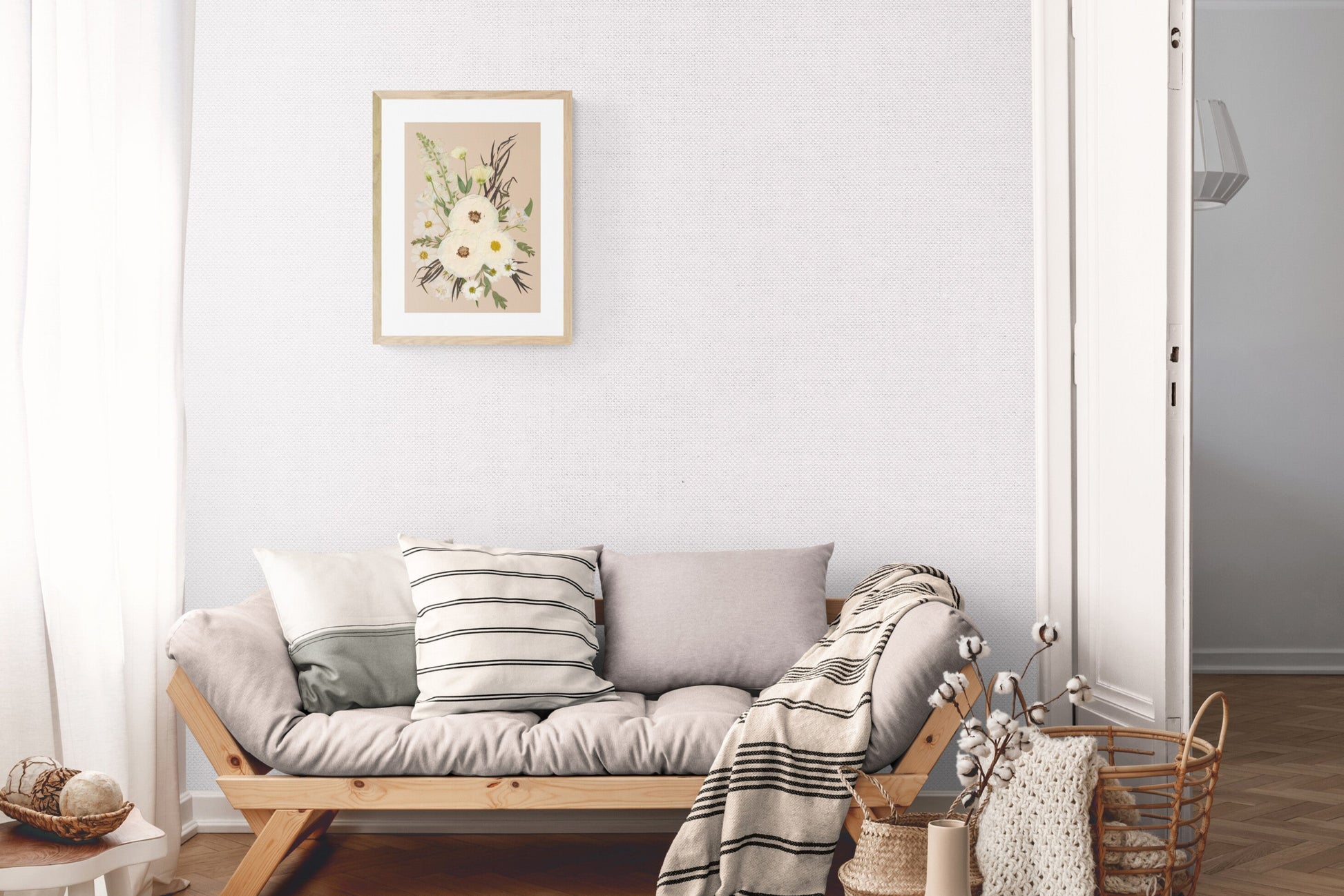 Whispering White pressed flower fine art