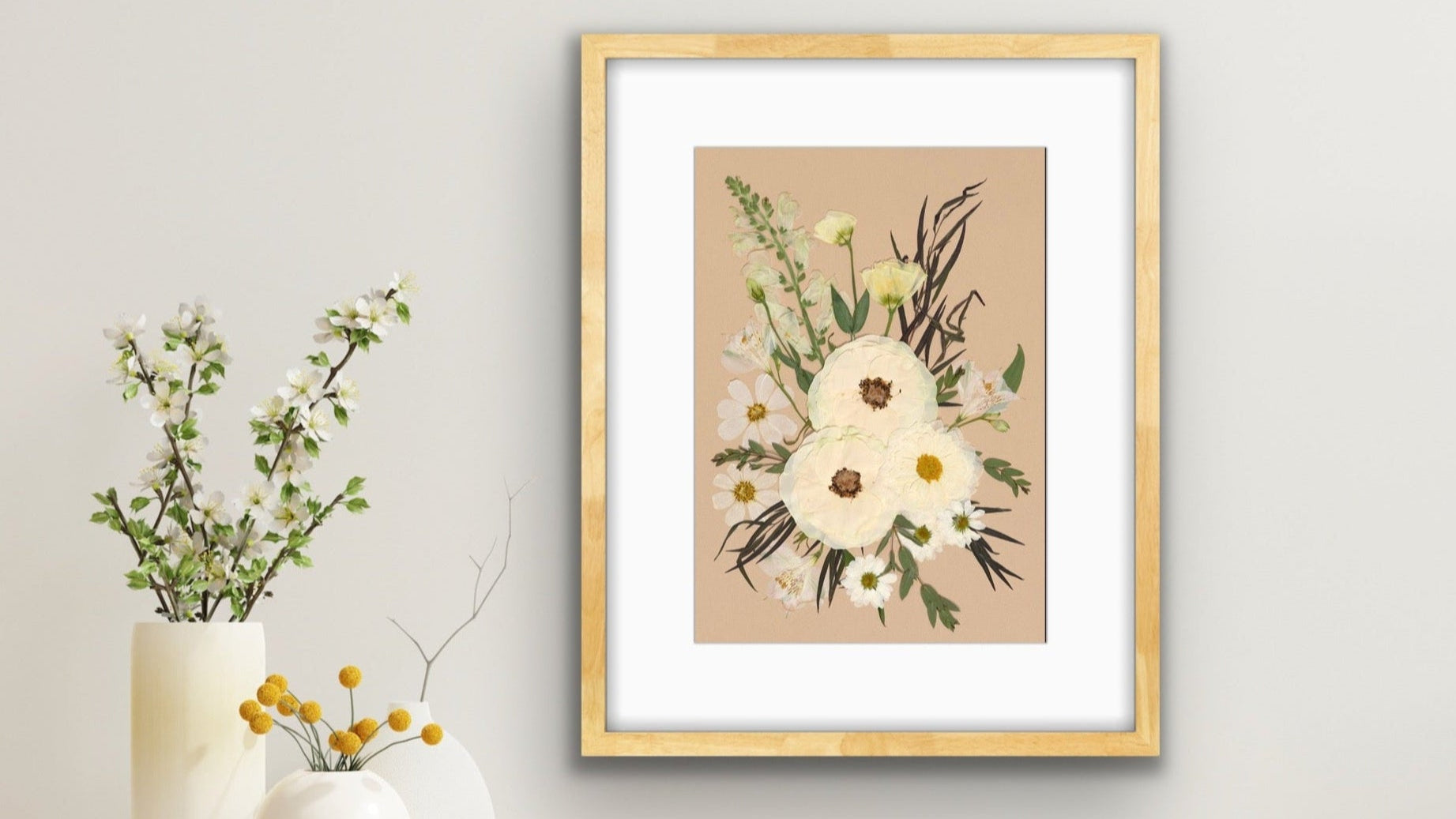 Pressed flower art fine art reproduction
