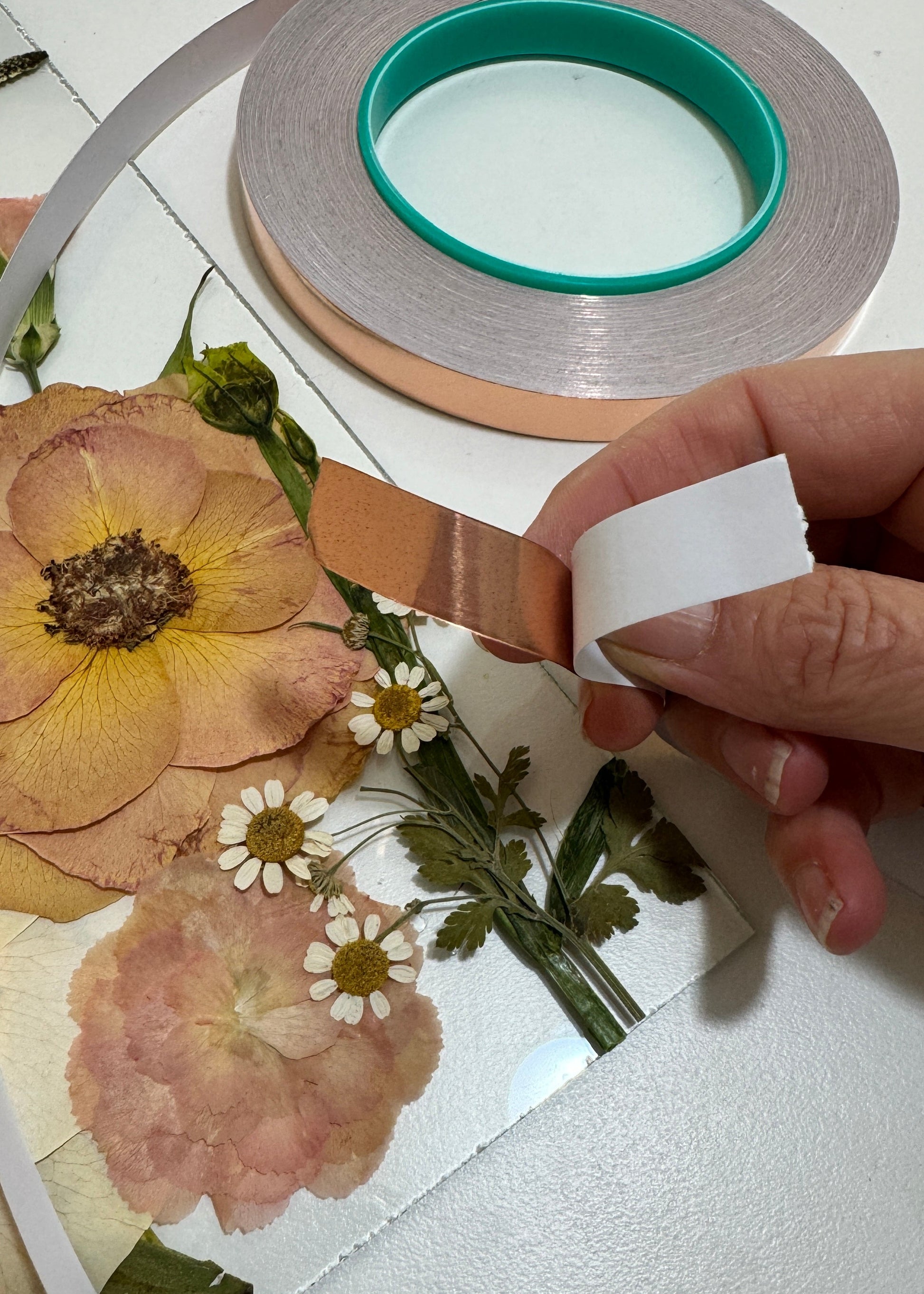 12mm copper coloured back (1/2 inch width)