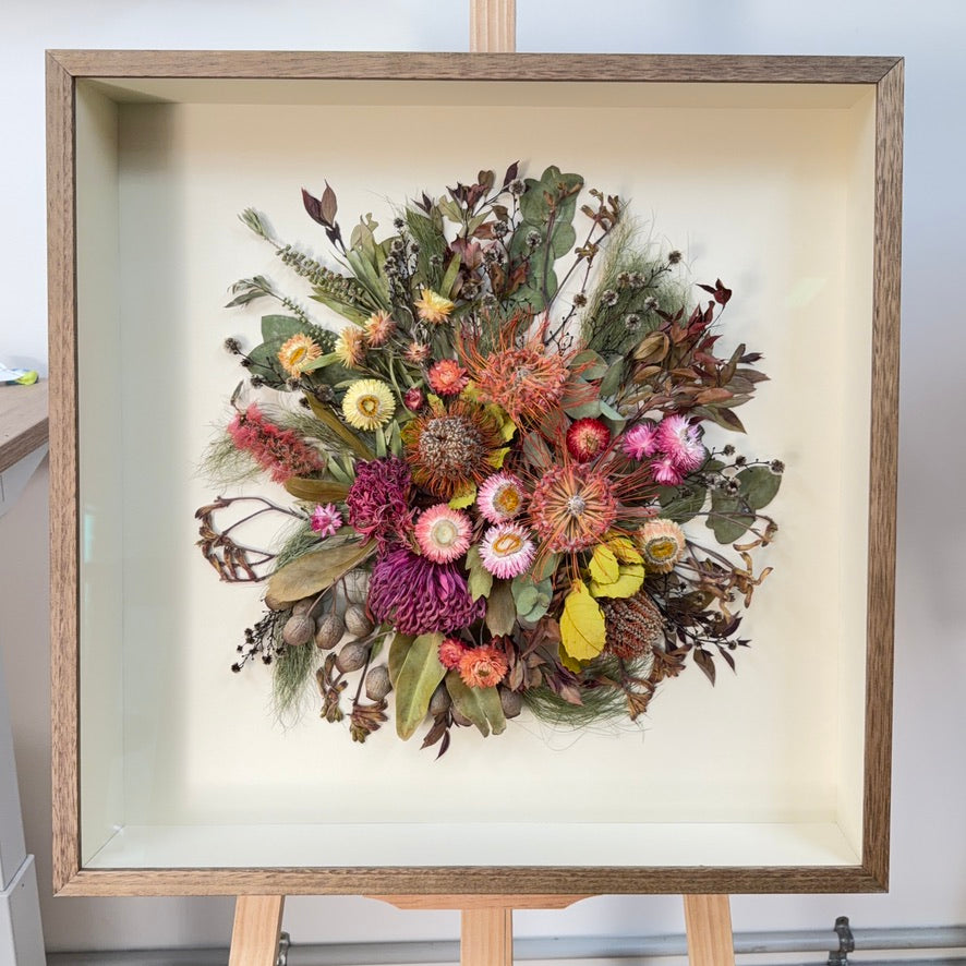 50cm x 50cm stunning 3D native bouquet preservation