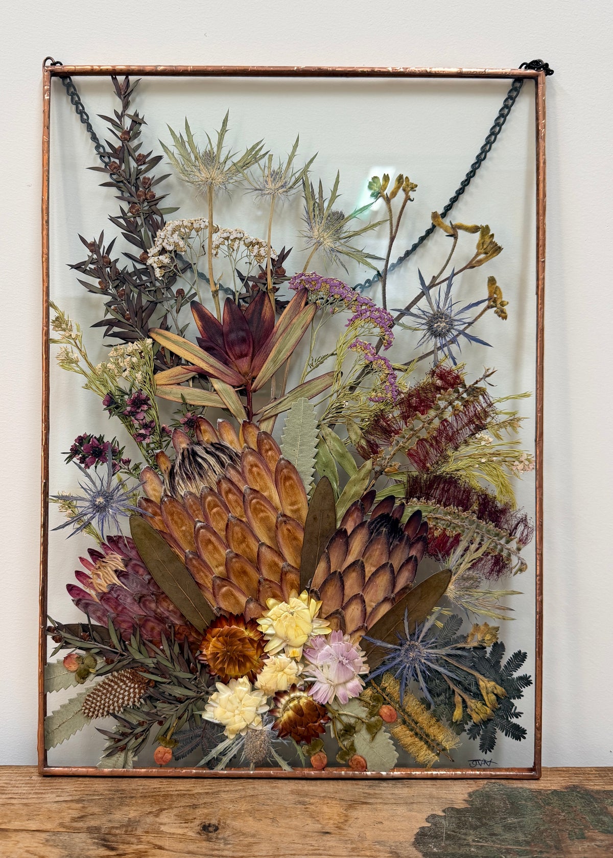 Native pressed flowers - Soldered Metal Premium A3 - 29cm x 42cm