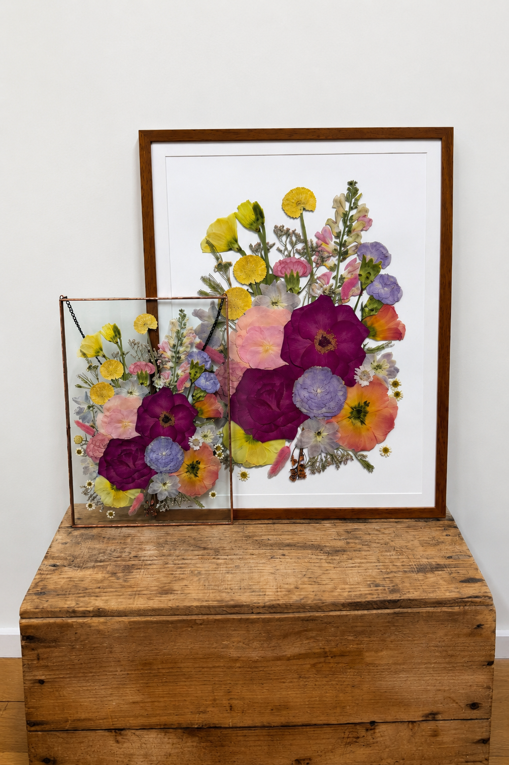 A3 soldered metal frame orginal art. Everfloré fine art reproduction - enlarged A2 frame.